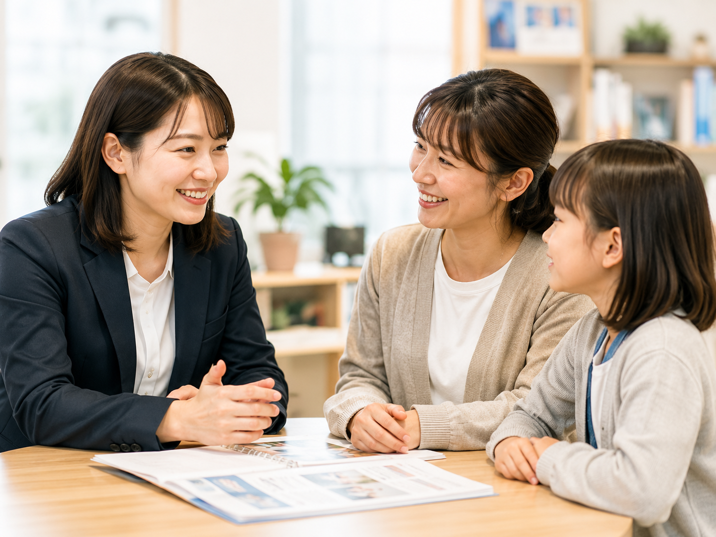 親子で留学相談をする様子